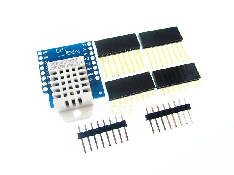WEMOS D1 mini Temperatuur en vochtigheid sensor DHT22 Shield met header pins